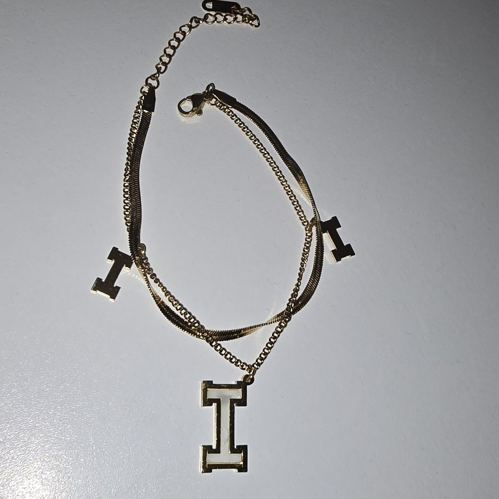 Gold Initial Charm Bracelet